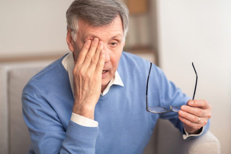 Man suffering of Glaucoma