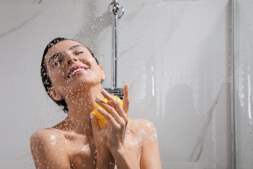 showering